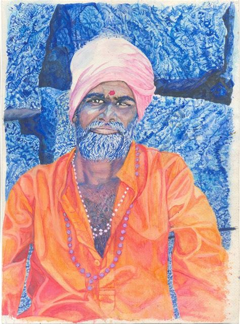 Blue Baba Painting By Bhagvati Nath Saatchi Art