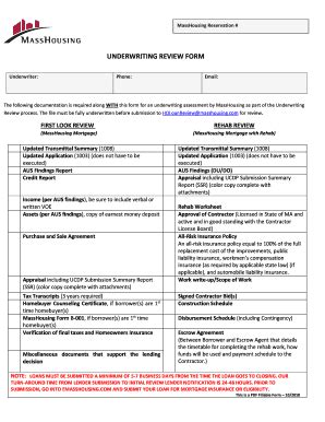 Fillable Online FirstLook Underwriting Review Form Fax Email Print