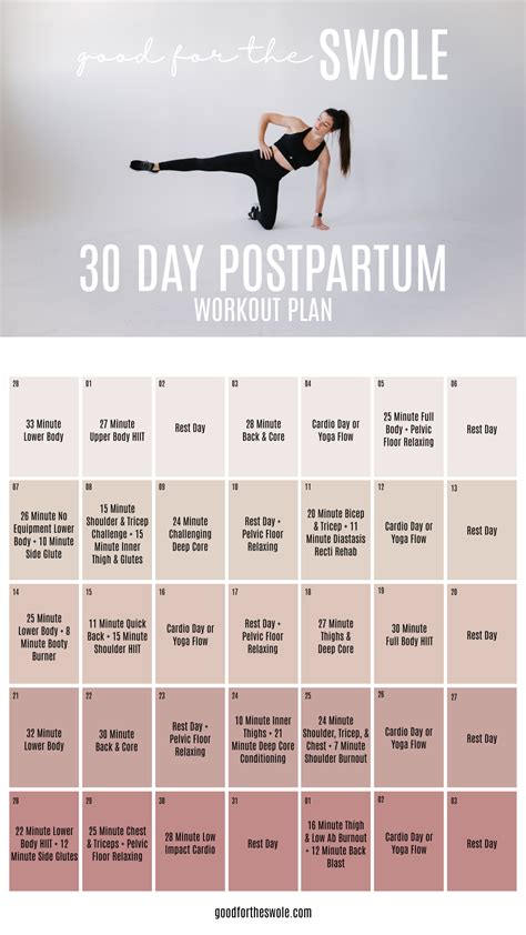 Postpartum Workout Calendar Eoua Blog