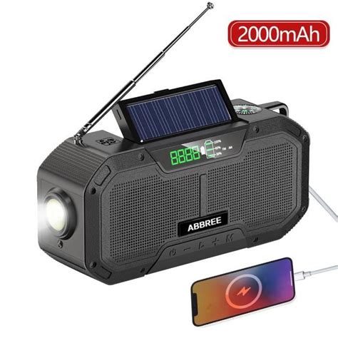 Noir Mah Radio De Secours Tanche Nergie Solaire Avec