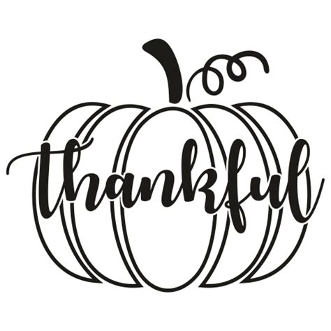 Thankful Pumpkin Black Svg Thankful Pumpkin Black Vector File