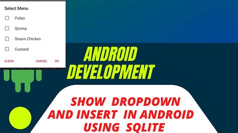 How To Show Drop Down Menu In Android Studio Java And Insert Into