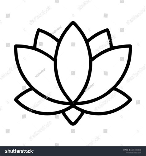 Lotus Clipart Black White Stock Vector (Royalty Free) 2201691831 ...