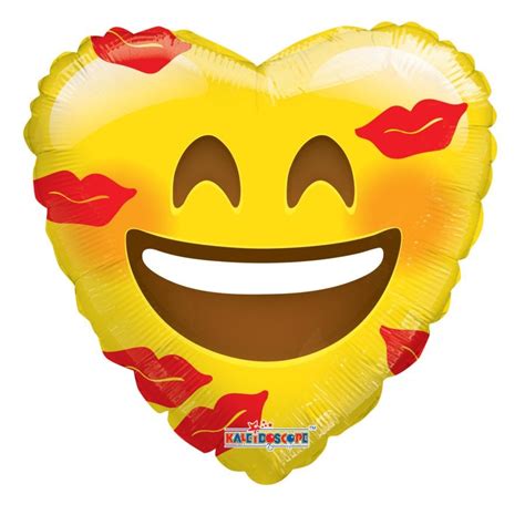 25 Units Of Emoji Love Valentine Balloon Heart Shape Valentine