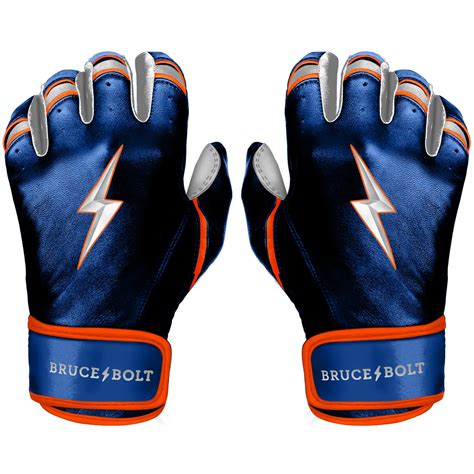 Premium Pro Nimmo Series Short Cuff Batting Gloves Blue Bruce Bolt