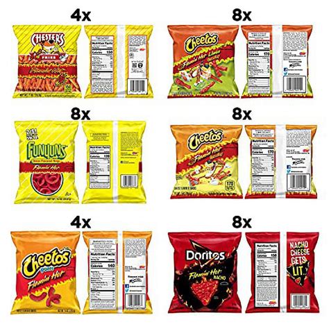 Frito Lay Flamin Hot Mix 6 Flavor Single Serve Cheetos Doritos