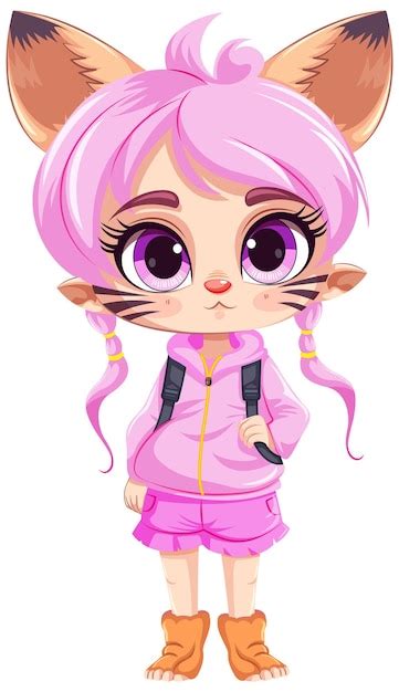 Free Vector | A Cat Human Hybrid in Fantasy Cartoon Style