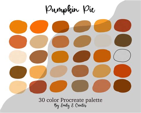 Pumpkin Pie Procreate Color Palette Procreate Tool Instant Etsy