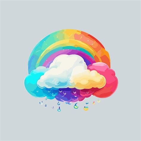 Arc En Ciel Et Nuage Illustration Vectorielle Dans Un Style Plat Sur