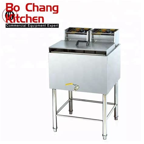 Free Standing L Commercial Electric Deep Fryer Double Basket Deep