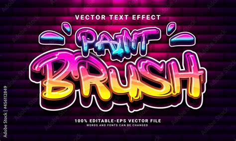 Paint Brush 3D Text Effect Editable Graffiti And Colorful Text Style