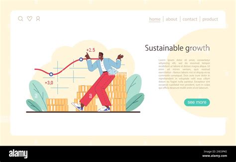 Sustainable Growth Concept Enthusiastic Businessman Strides With