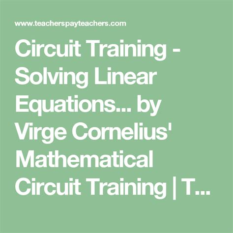 Virge Cornelius Mathematical Circuit Training