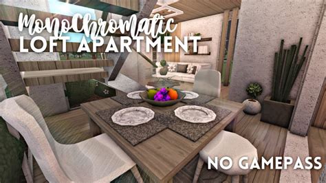 Monochromatic Loft Apartment No Gamepass Build Bloxburg Build