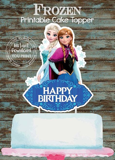 Free Printable Frozen Cake Topper Printable