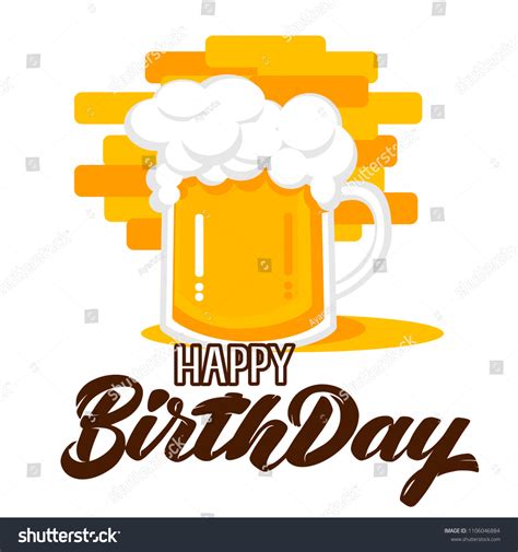 Happy Birthday Hand Drawn Lettering Beer Stock Vector (Royalty Free) 1106046884 | Shutterstock