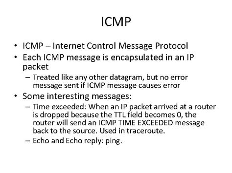 Icmp Icmp Internet Control Message Protocol Each Icmp