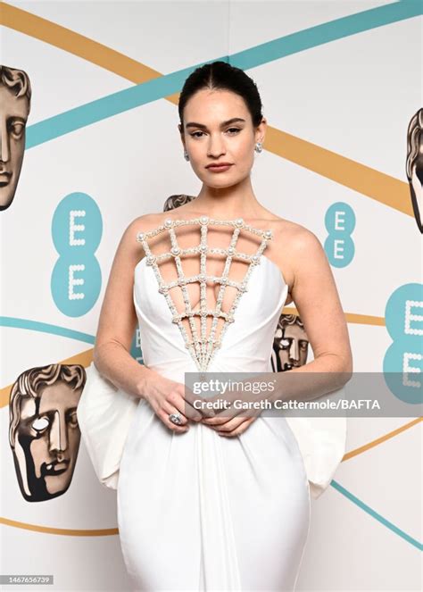 Lily James Attends The Ee Bafta Film Awards 2023 At The Royal News