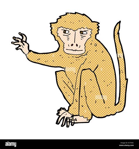 Retro Comic Book Style Cartoon Evil Monkey Stock Vector Image And Art Alamy