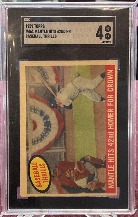 Topps Mantle Hits Nd Hr Baseball Thrills Sgc Vg Ex Ebay