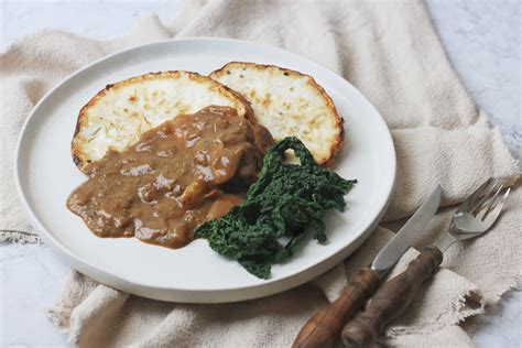 Roasted Celeriac Steaks With Mushroom Gravy Supper In The Suburbs