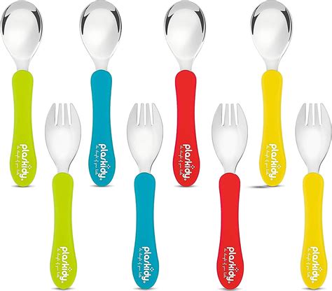 12pcs Toddler Forks And Spoonsstainless Steel Baby Utensils