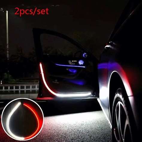 Generic Pcs Car Door Opening Warning Led Lights Strips Anti Rear End