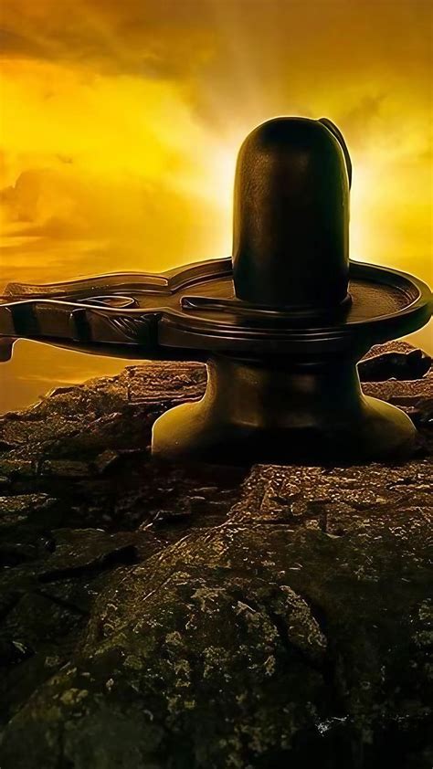 Shiva Lingam, Yellow Background, shivling, lord shiva, god, HD phone ...