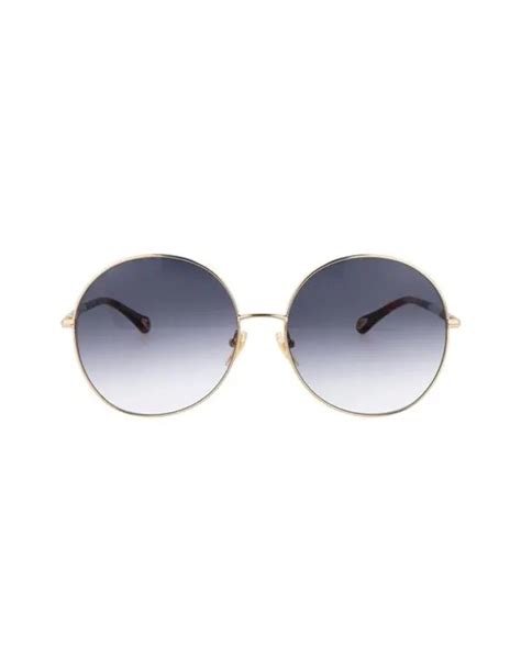 Buy Chloé Round Gold Sunglasses With Grey Gradient Lenses Golden At 33 Off Editorialist