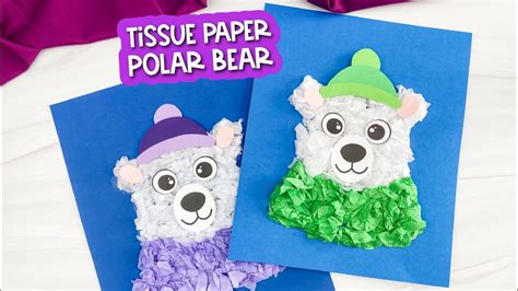 Tissue Paper Polar Bear Craft For Kids Youtube