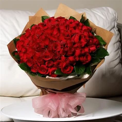 100 Red Roses Bouquet By Bloomsflora