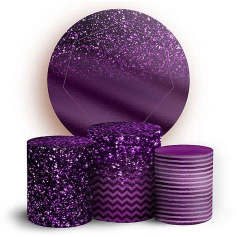 Kit Redondo E Trio Glitter Roxo Sublimado D Sublitex Pain Is