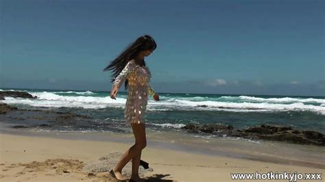 Hotkinkyjo In Sparkling Scales Dress Take Wine Bottle In Butthole Anal Prolapse At The Beach