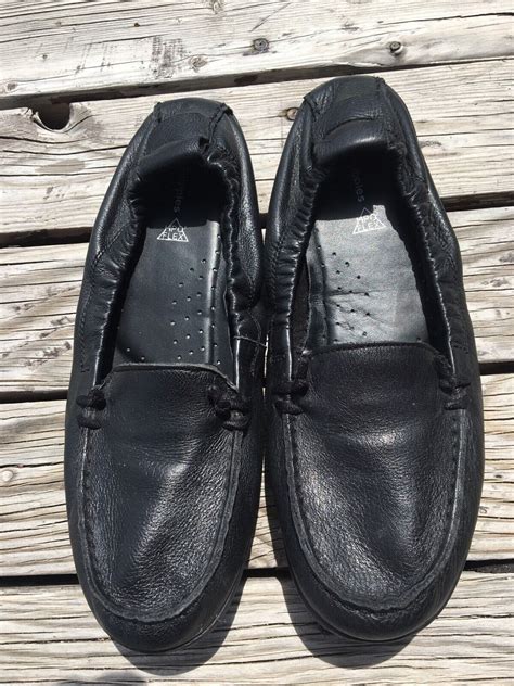 Hush Puppies Hpo2 Flex Black Leather Slip On Shoes Fl Gem