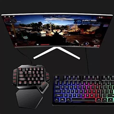 Teclado Mecanico Para Juegos Rgb Con Una Sola Mano Colorido Mercadolibre