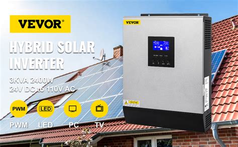 Vevor Hybrid Solar Inverter 3kva 2400w Pure Sine Wave Off Grid