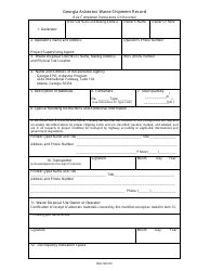 Georgia United States Georgia Asbestos Waste Shipment Record Form