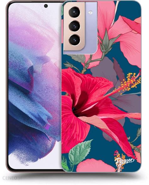 Silikonowe Czarne Etui Na Samsung Galaxy S21 G996F Hibiscus