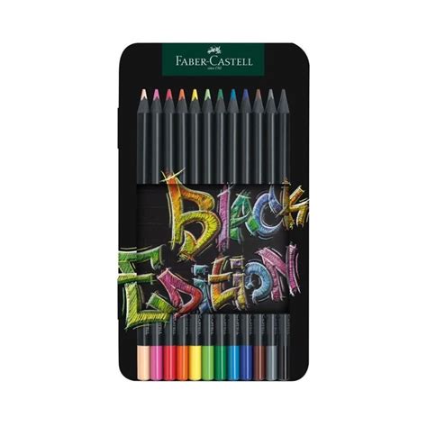 Faber Castell Black Edition Colour Pencils Tin Of 12 The Deckle Edge