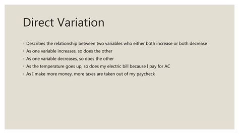 Direct And Inverse Variation Ppt