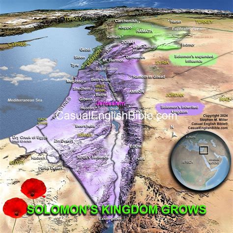 Solomons Kingdom Grows Bible Map Casual English Bible