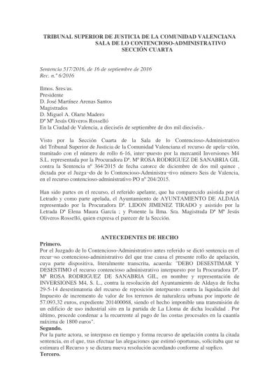 Tribunal Superior De Justicia De La Comunidad Valenciana Sala De Lo