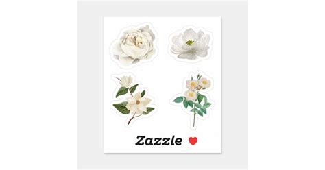 White Flower Stickers | Zazzle