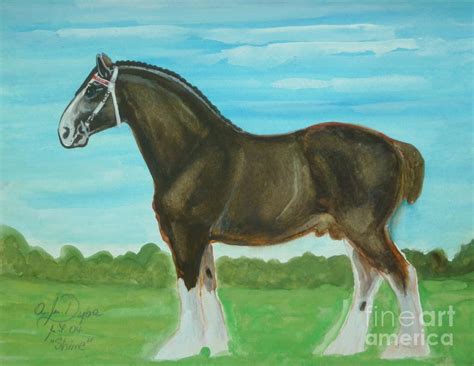 Shire Horse Painting By Anna Folkartanna Maciejewska Dyba Fine Art