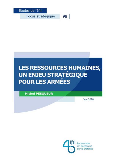 Pdf Les Ressources Humaines Un Enjeu Strat Gique Pour Les Arm Es