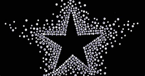 Stars Large Clear Rhinestones Starburst Iron On Applique