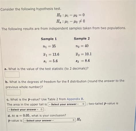 Solved Consider The Following Hypothesis Test