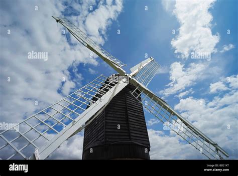 A Windmill With Sails Stock Photo Alamy