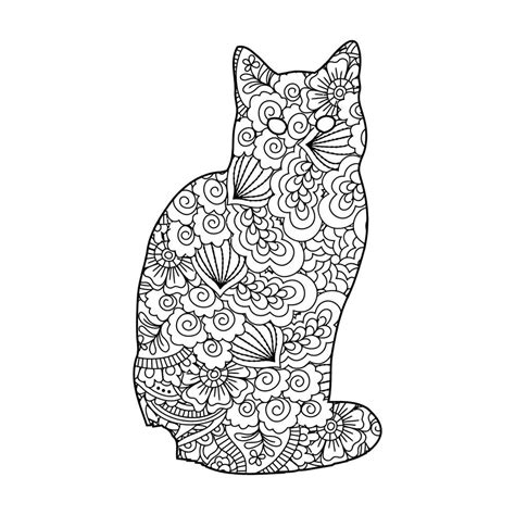 Coloriage De Chat Mandala Pour Les Enfants 7848814 Art Vectoriel Chez