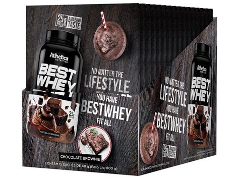 Best Whey 15 Saches40g Chocolate Brownie Atlhetica Nutrition